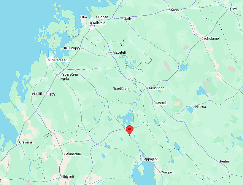 Kultalahden Saha sijainti Evijärvi Pohjanmaa kartta